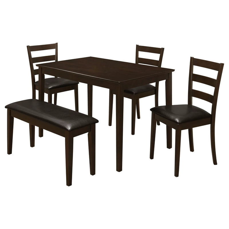 Guillen 5-piece Rectangular Dining Table Set Cappuccino by Unique Piece Furniture