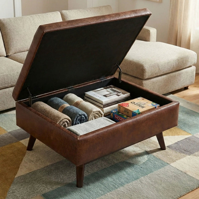 Owen - Upholstered Rectangular Storage Ottoman by HouseOfZazla