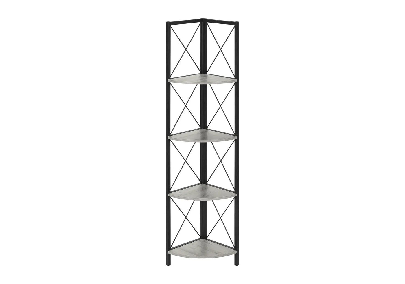 4-Tier Corner Bookshelf with Marble Look and Metal Frame by HouseOfZazla