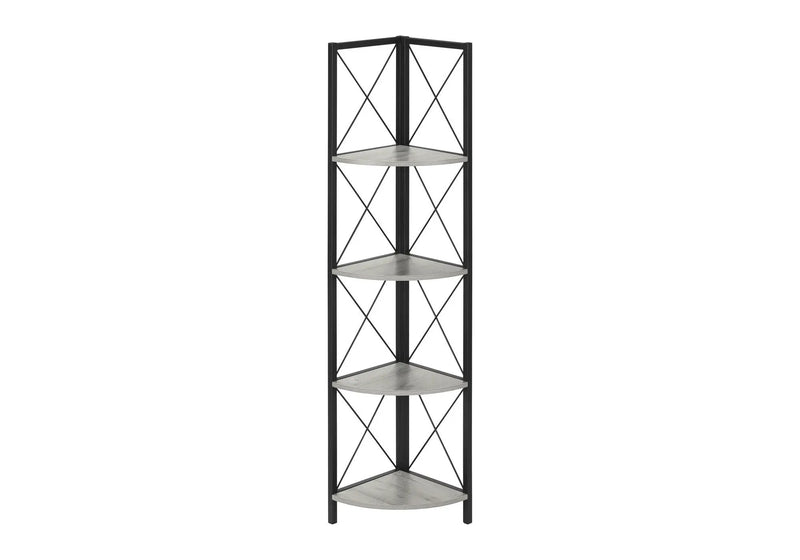 4-Tier Corner Bookshelf with Marble Look and Metal Frame by HouseOfZazla
