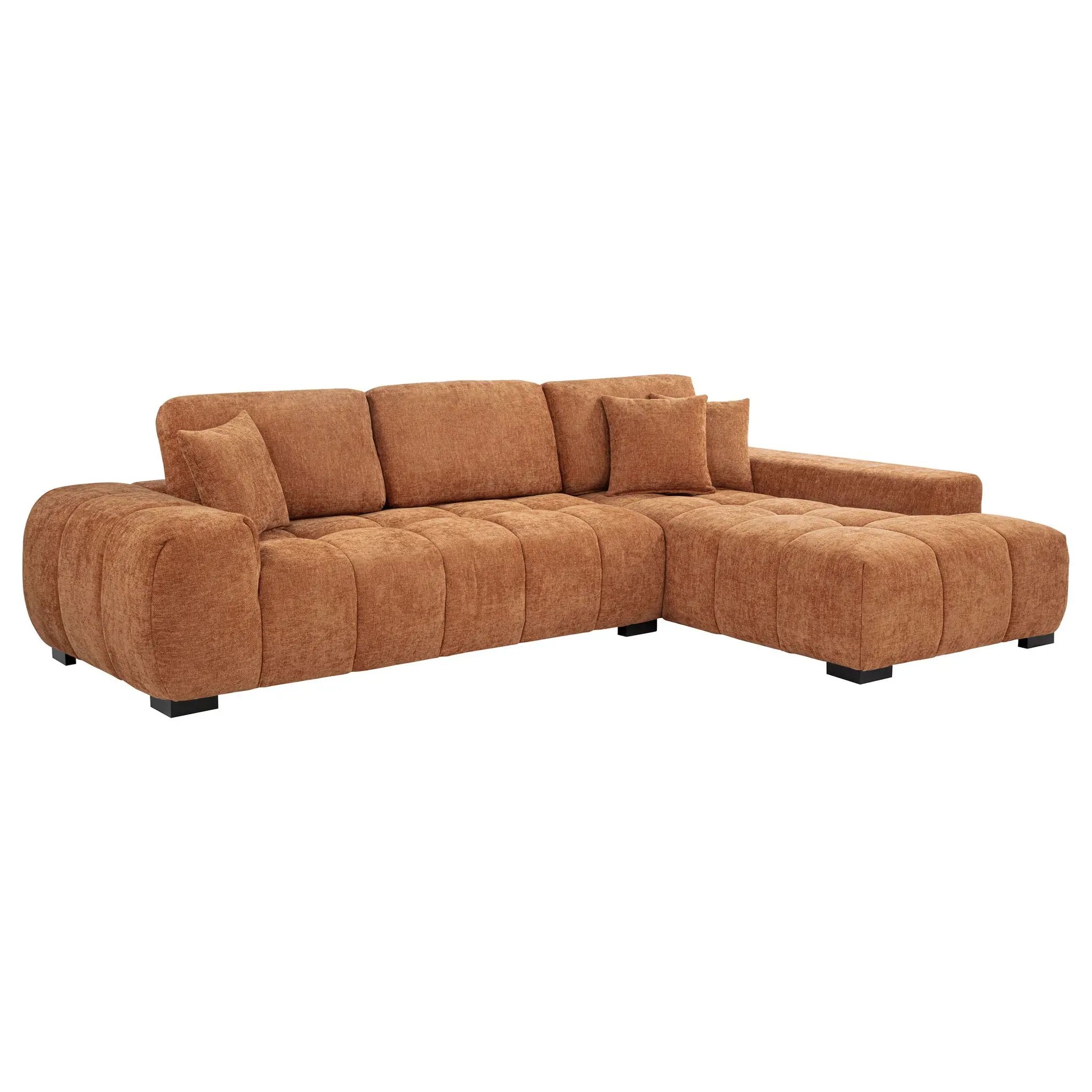 Octavia Upholstered Sectional Chaise Sofa Orange by Unique Piece Furniture