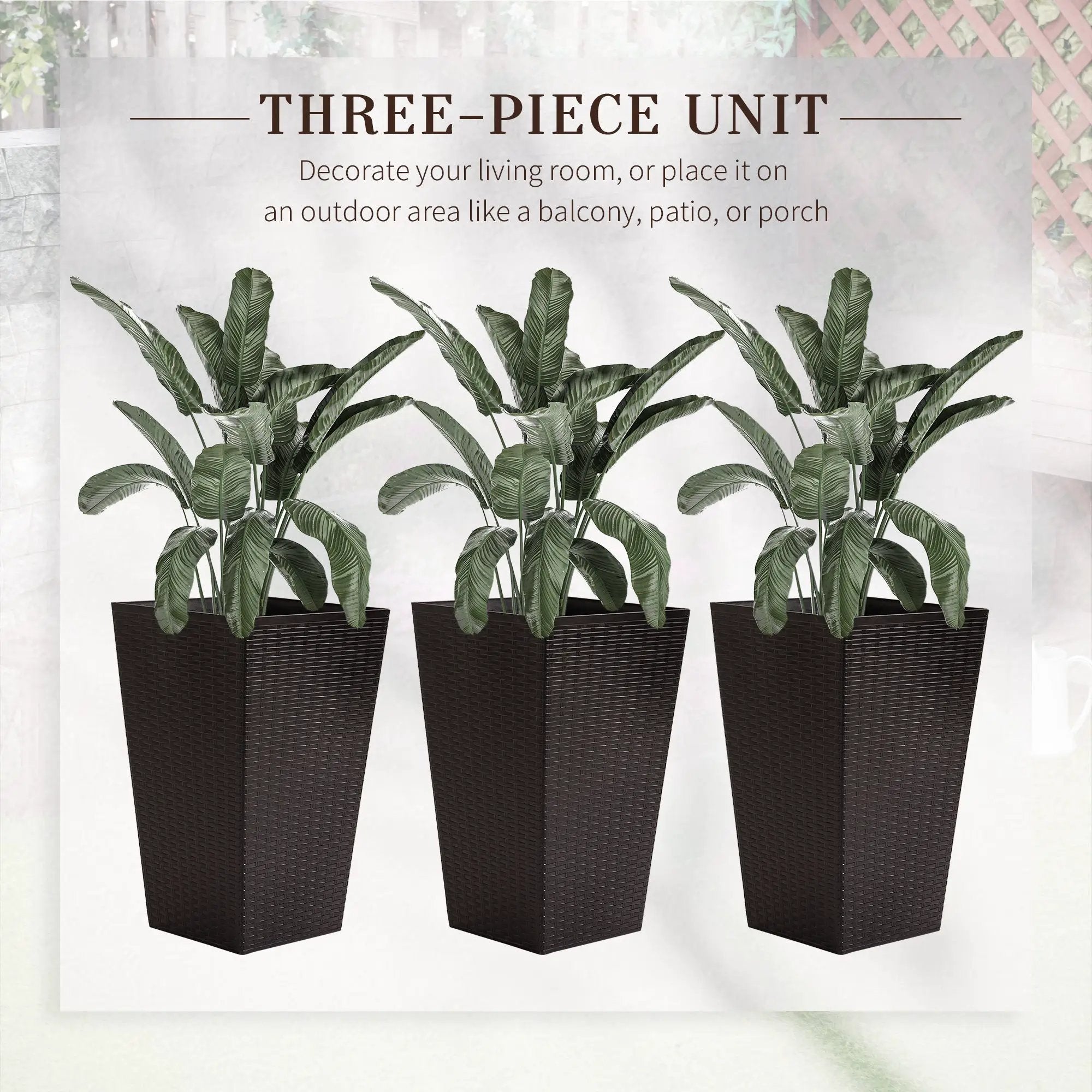 Outsunny Set of 3 Tall Planters by HouseOfZazla