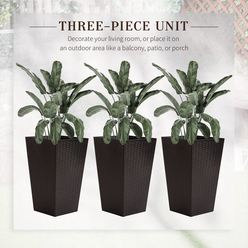 Outsunny Set of 3 Tall Planters by HouseOfZazla