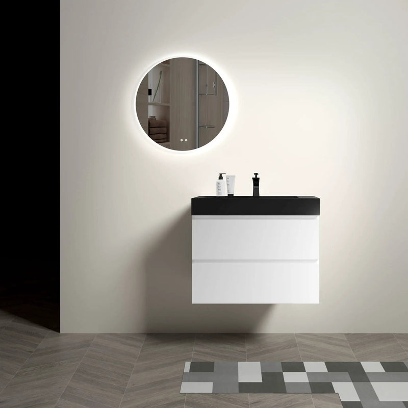 Alice - Bathroom Vanity With Large Storage, Sink Wall Mounted Floating Bathroom Vanity For Modern Bathroom, One-Piece Sink Basin Without Drain And Faucet by Unique Piece Furniture