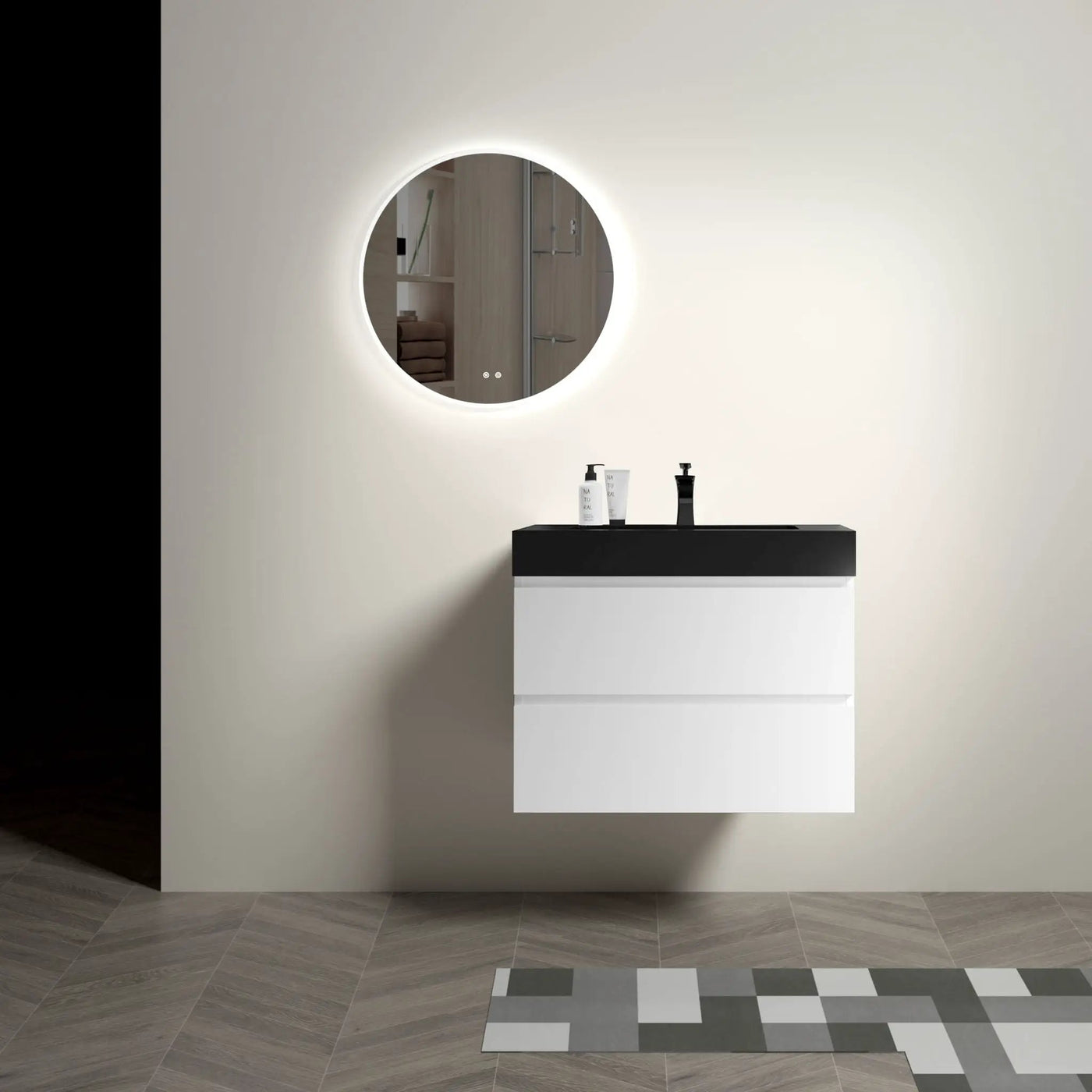 Alice - Bathroom Vanity With Large Storage, Sink Wall Mounted Floating Bathroom Vanity For Modern Bathroom, One-Piece Sink Basin Without Drain And Faucet by HouseOfZazla