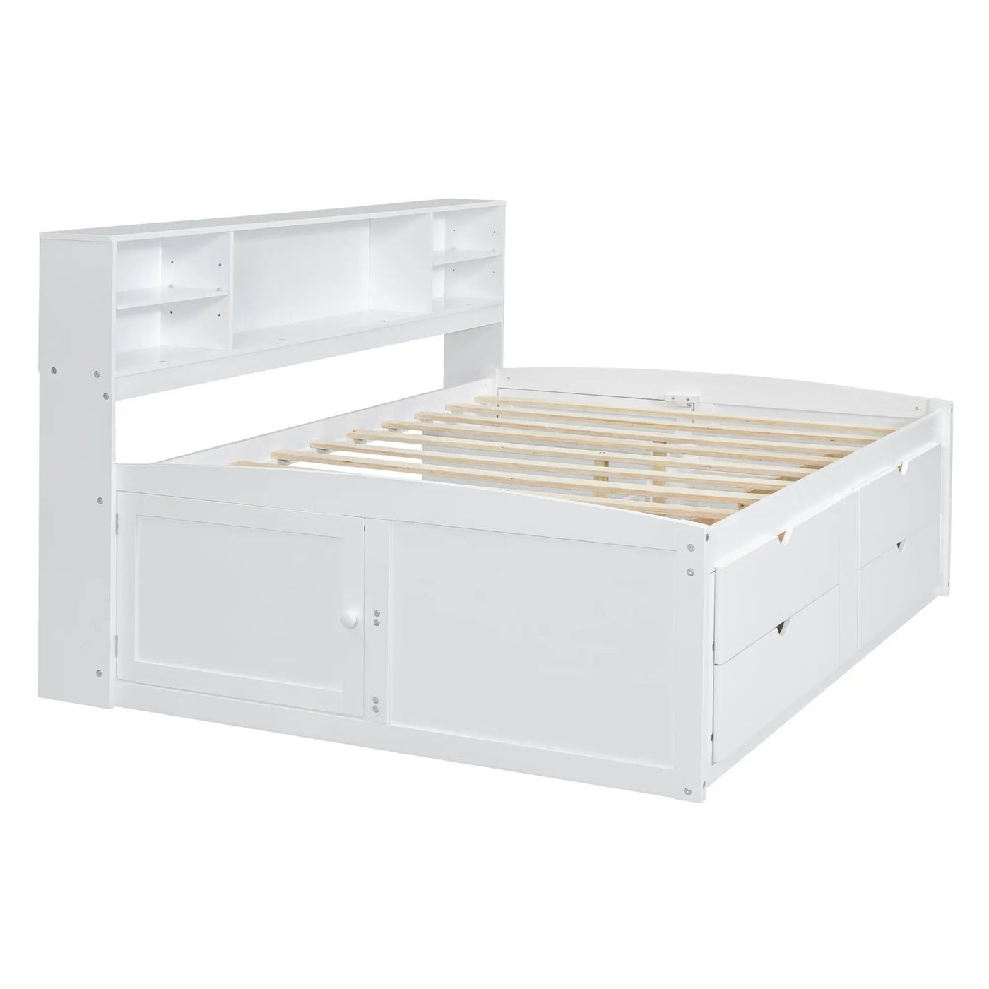 Daybed With 2 Bedside Cabinets, Upper Shelves And 4 Drawers by Unique Piece Furniture
