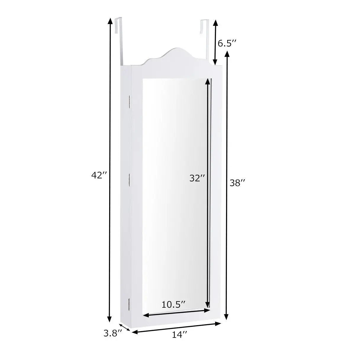 Wall Mounted Mirrored Jewelry Armoire Storage Organizer by DirectDeals