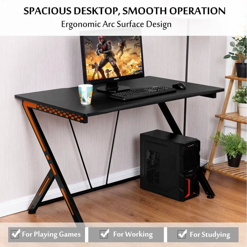 Home Office Modern Ergonomic Study Computer Desk for Small Space by DirectDeals