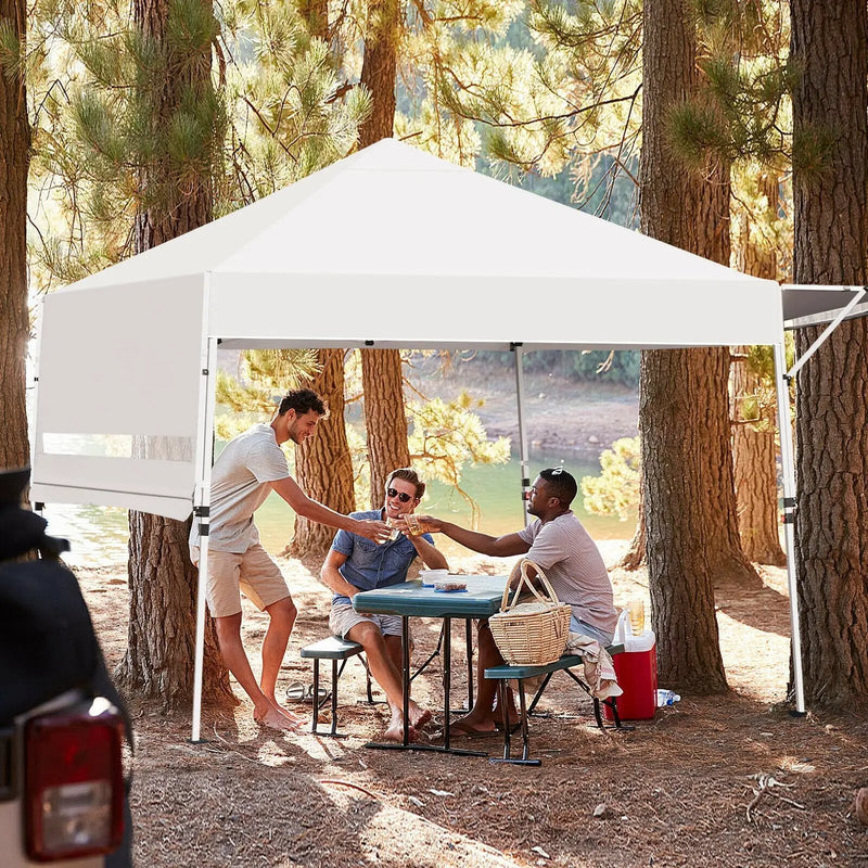 17 Feet x 10 Feet Foldable Pop Up Canopy with Adjustable Instant Sun Shelter by DirectDeals