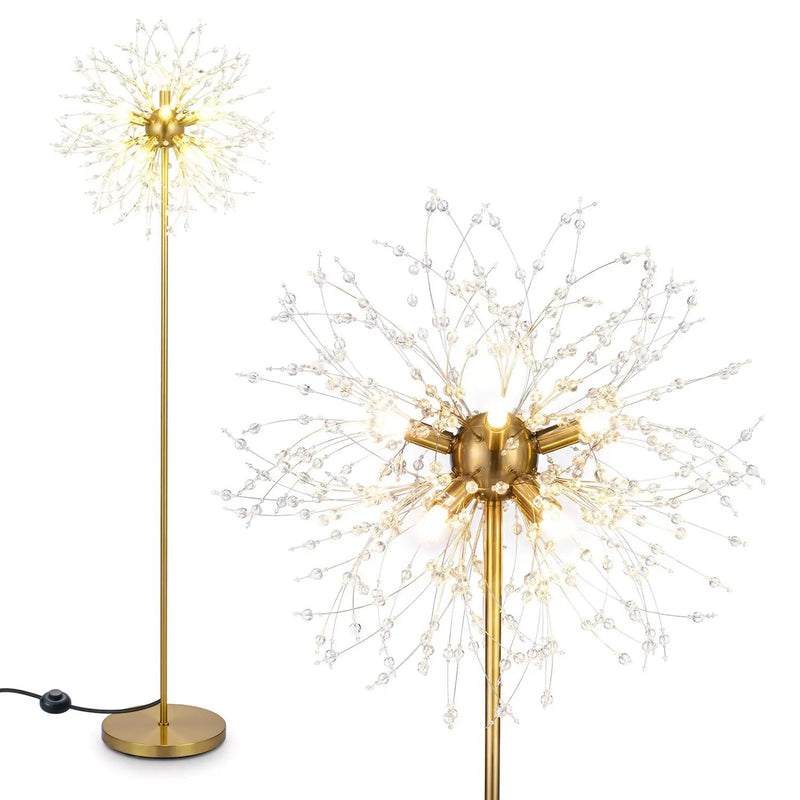 63-Inch Crystal Floor Lamp with Acrylic Crystals by DirectDeals