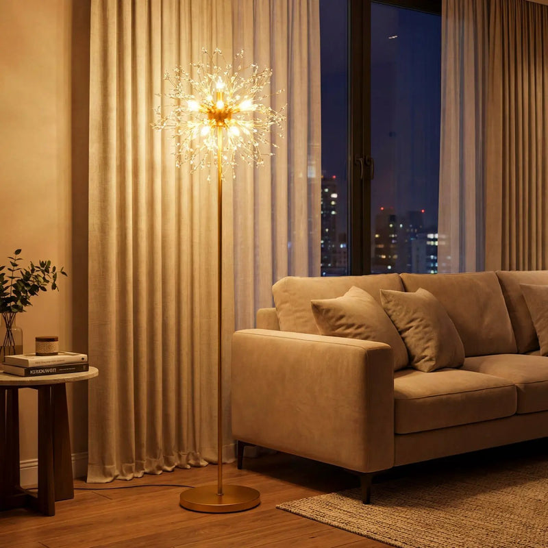 63-Inch Crystal Floor Lamp with Acrylic Crystals by DirectDeals