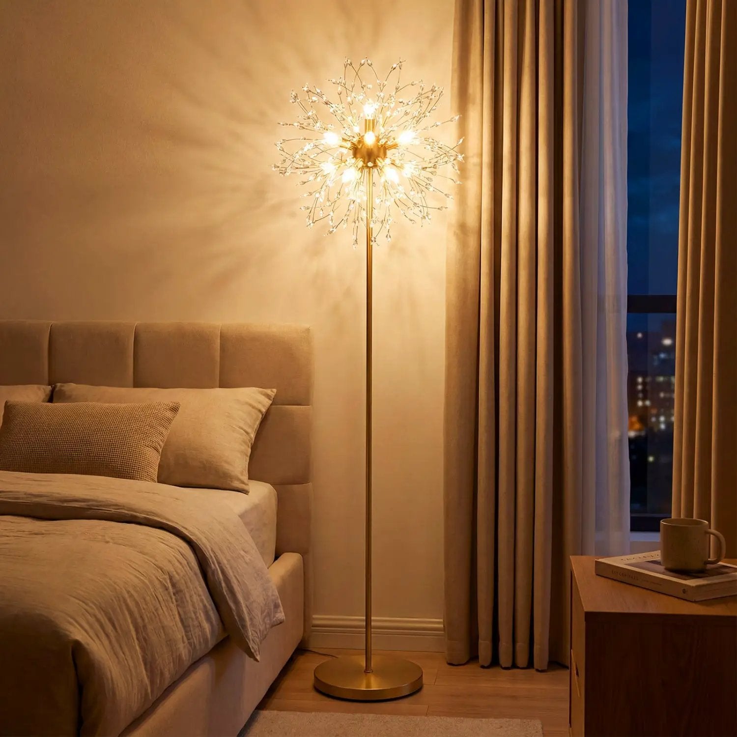 63-Inch Crystal Floor Lamp with Acrylic Crystals by DirectDeals