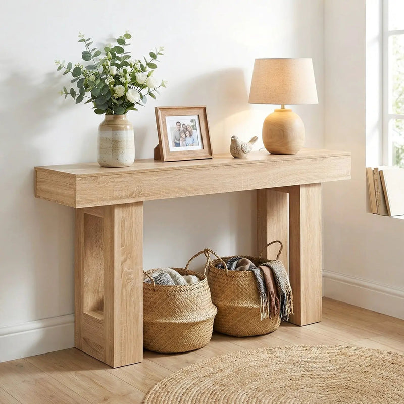63 Inches Long Console Table Farmhouse Entryway Table with Storage by DirectDeals