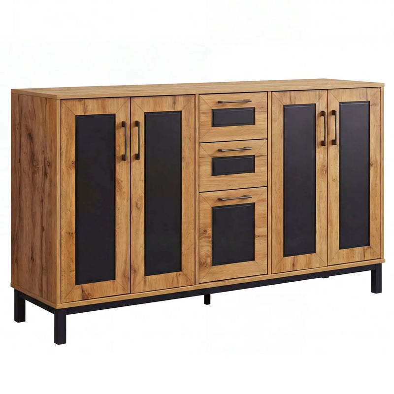 63" Sideboard Buffet Cabinet with 3 Drawers and Storage Shelves by DirectDeals