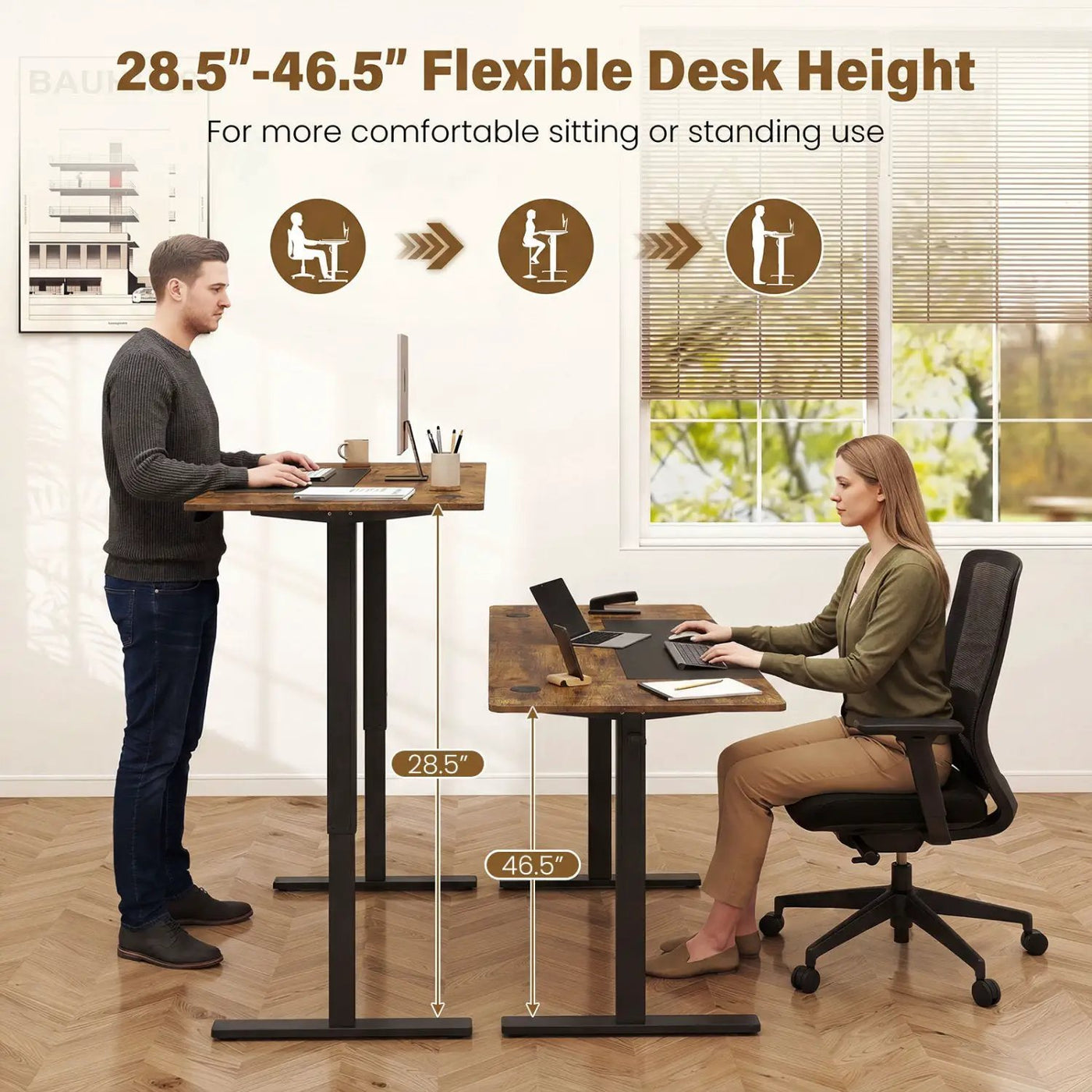 Electric Standing Desk 63x24 Inch with Memory Presets by DirectDeals