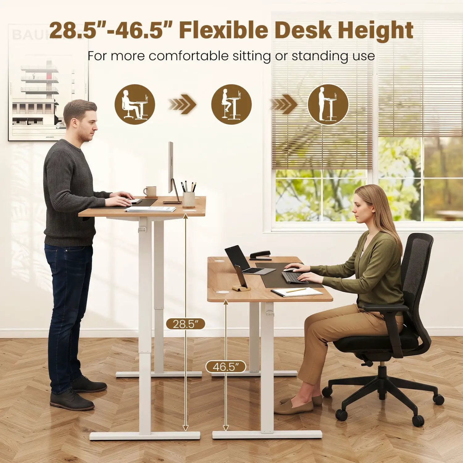 Electric Standing Desk 63x24 Inch with Memory Presets by DirectDeals