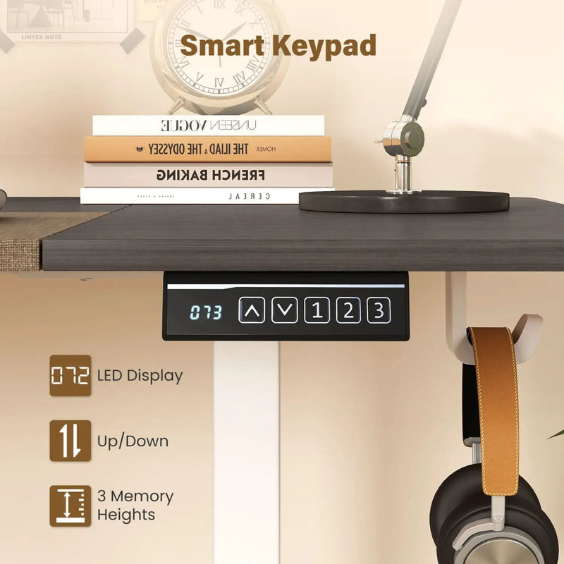 Electric Standing Desk 63x24 Inch with Memory Presets by DirectDeals