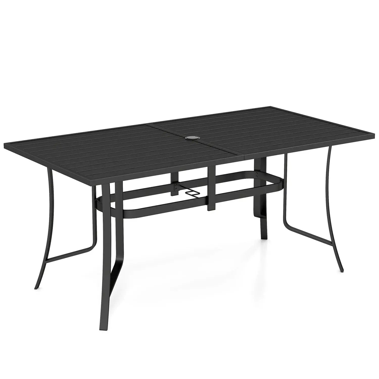 63" x 33" Rectangle Metal Patio Dining Table for 6 by DirectDeals