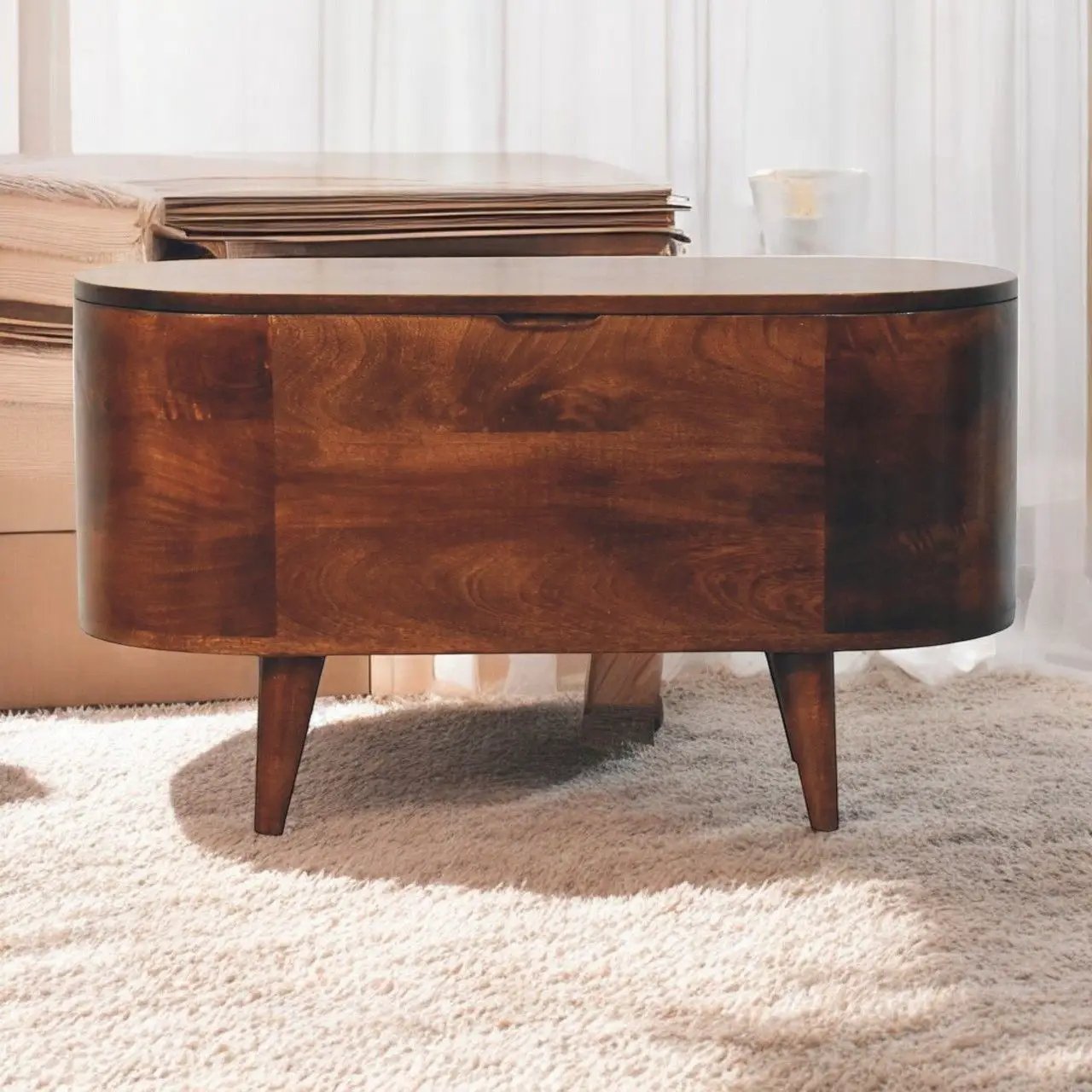 Rounded Lid Up Blanket Box by Unique Piece Furniture