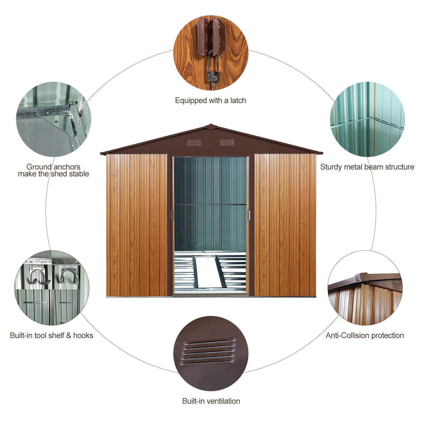Outdoor Metal Storage Shed With Floor Base by HouseOfZazla