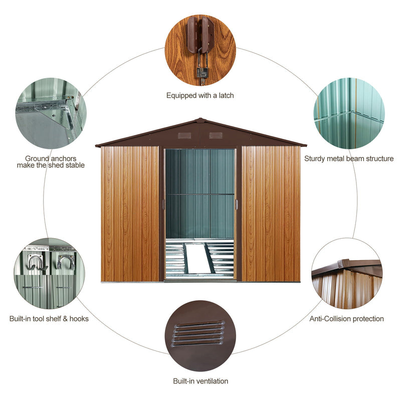 Outdoor Metal Storage Shed With Floor Base by HouseOfZazla