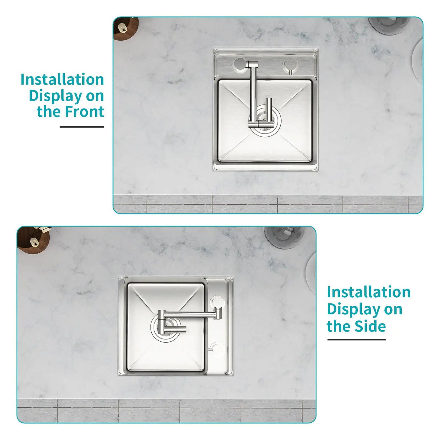 Modern Undermount Bar Sink With Folding Faucet by HouseOfZazla