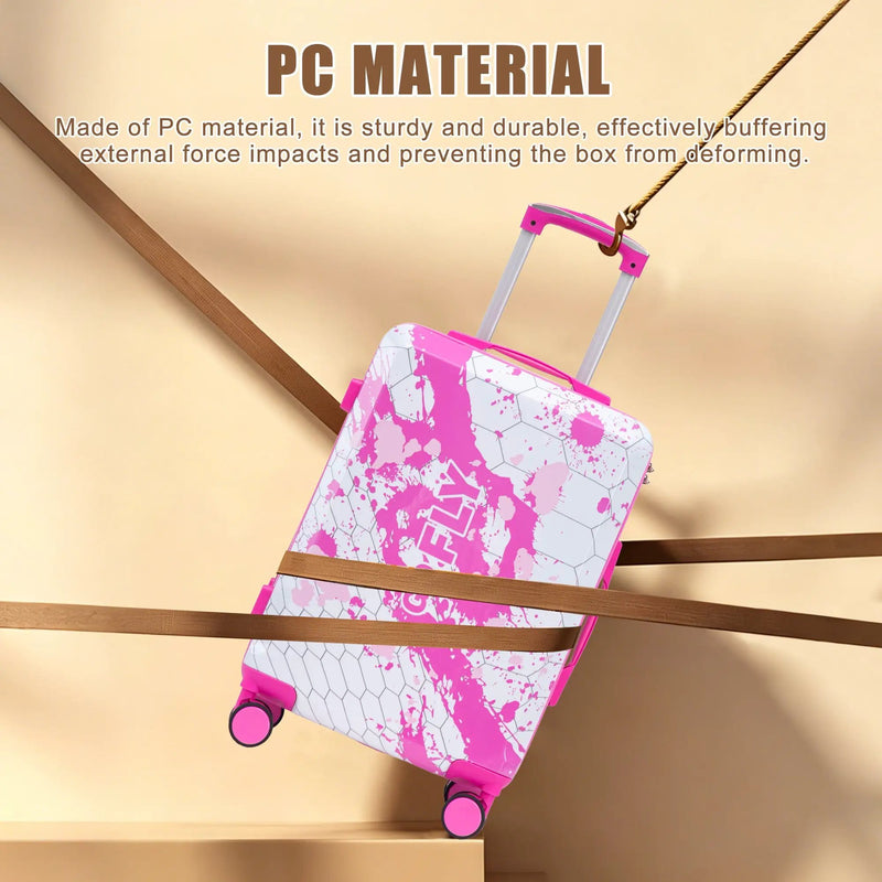 3-Piece Spinner Wheel Luggage Set (20"/24"/28") in Pink by HouseOfZazla
