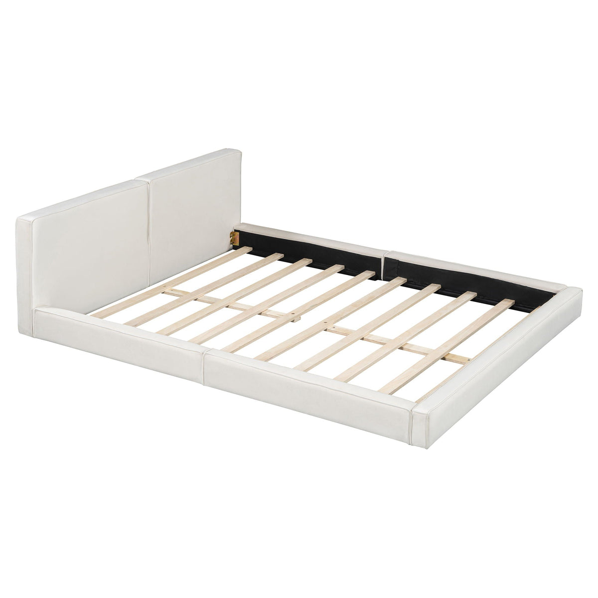 Upholstered Platform Bed, Grounded Bed With Solid Frame, photo 8 of 14