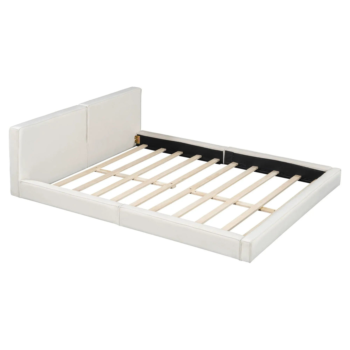 Upholstered Platform Bed, Grounded Bed With Solid Frame by HouseOfZazla