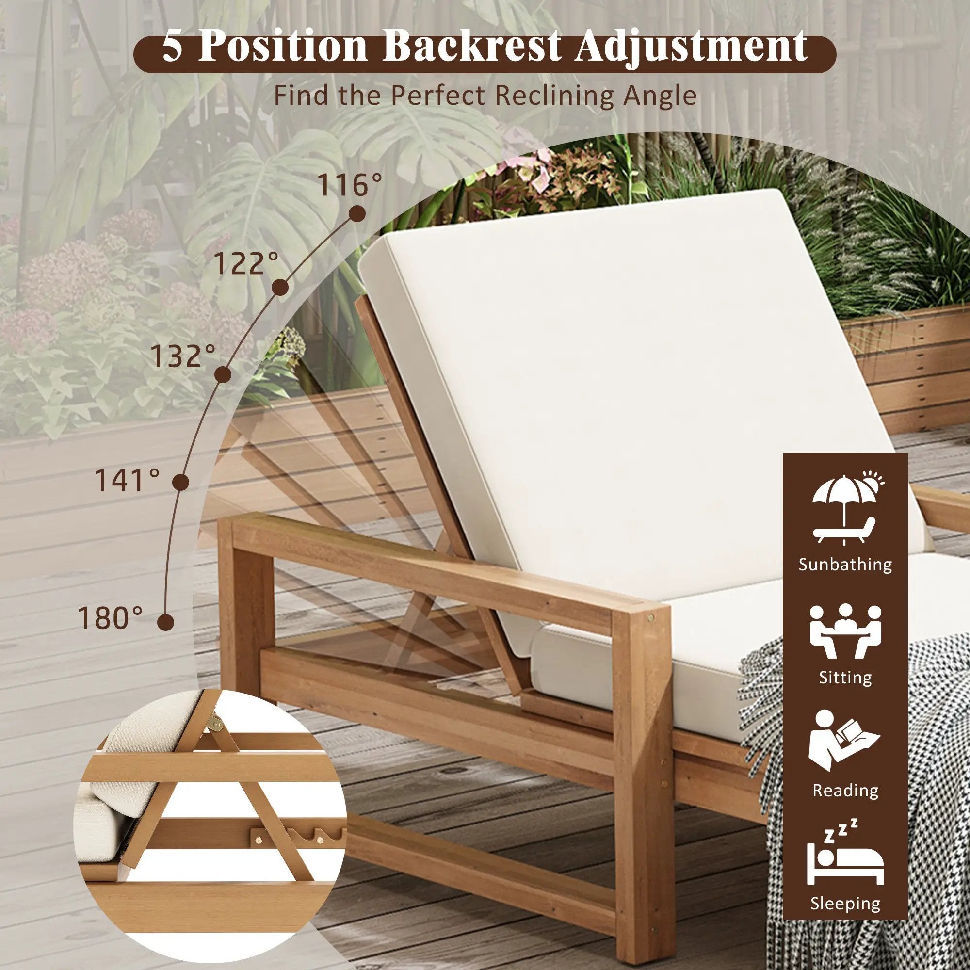 TREXM Outdoor Lounge Chairs Set of 2 by HouseOfZazla