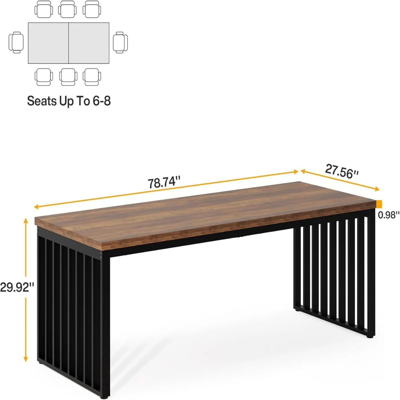 Double Computer Desk For 2 Person, Extra Long Workstation by HouseOfZazla