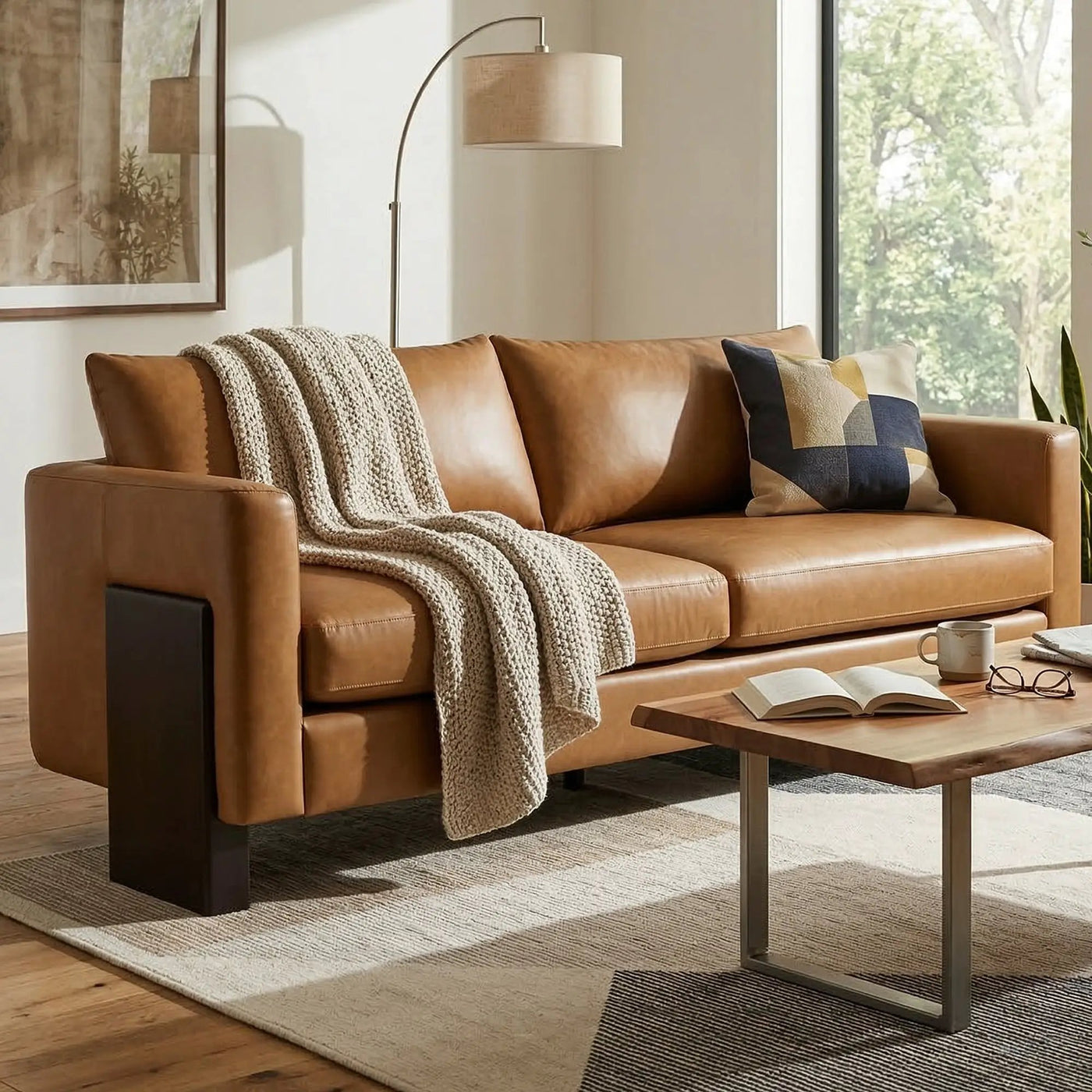 Modern Sofa Couch Stylish 3-Seater Sofa with Rubberwood Legs by HouseOfZazla