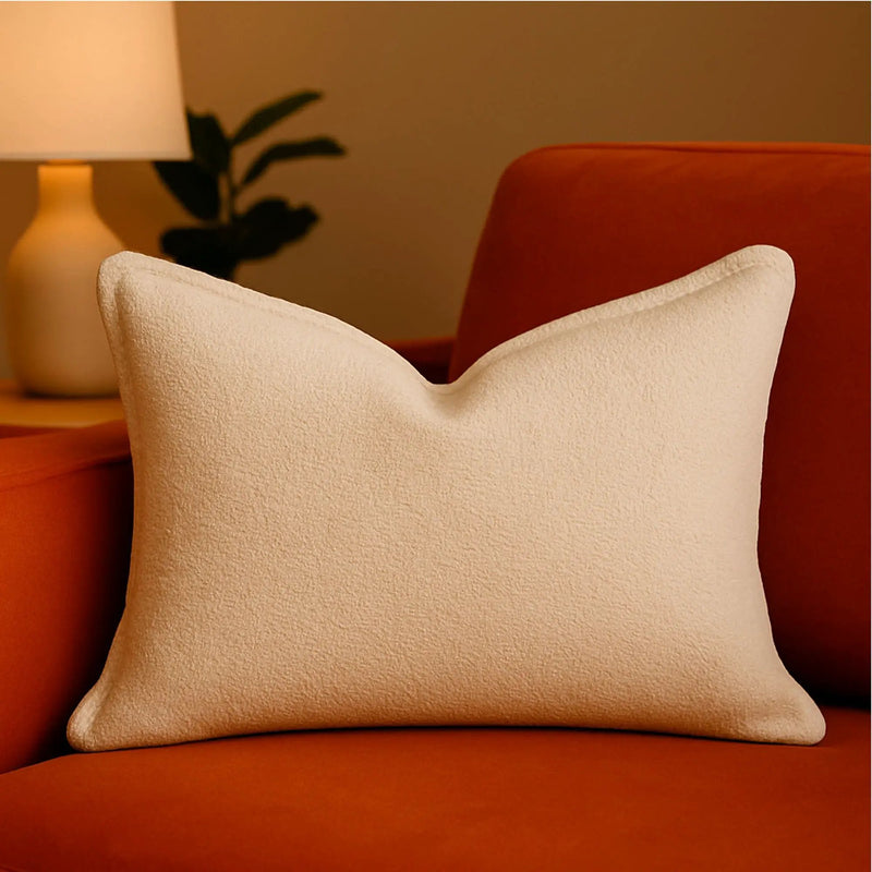 Homey Cozy Comfort Textured Throw Pillow - Ivory by HouseOfZazla