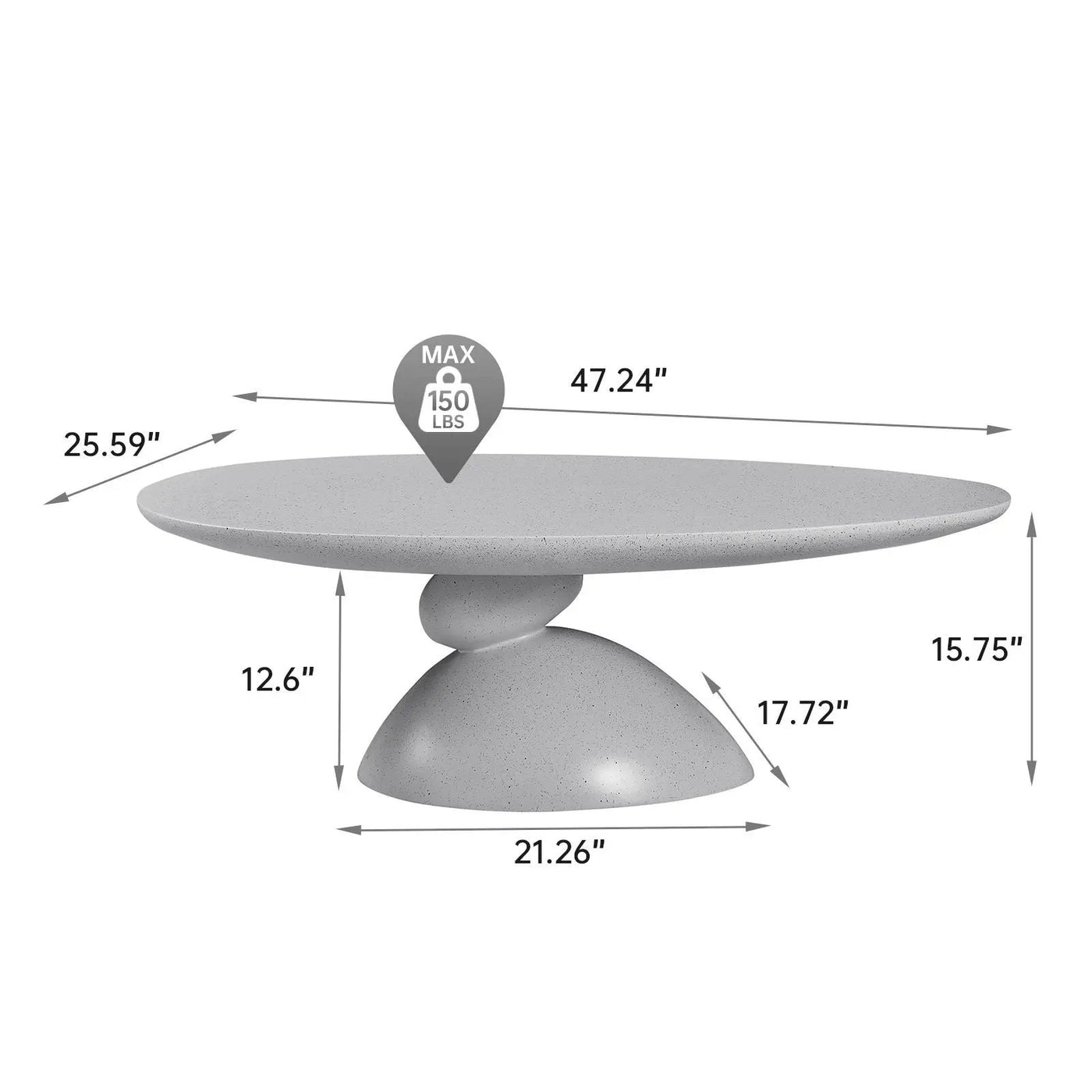 Lucky Stone Shaped Table by Unique Piece Furniture