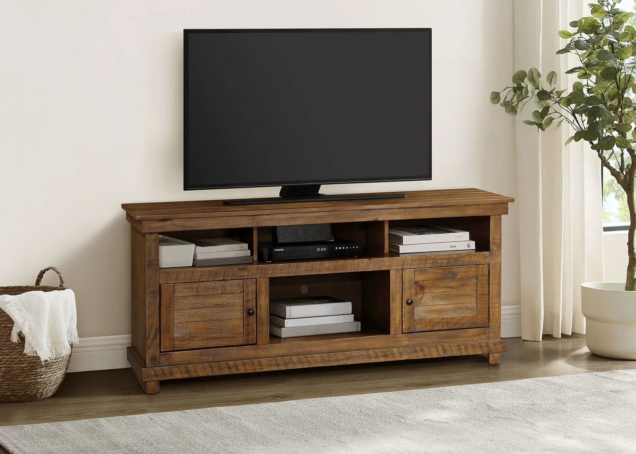 Payne 60-inch TV Stand Media Console Distressed Brown by Unique Piece Furniture
