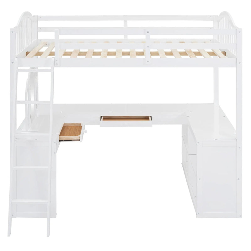 Loft Bed With Drawers, Cabinet, Shelves With Desk by HouseOfZazla