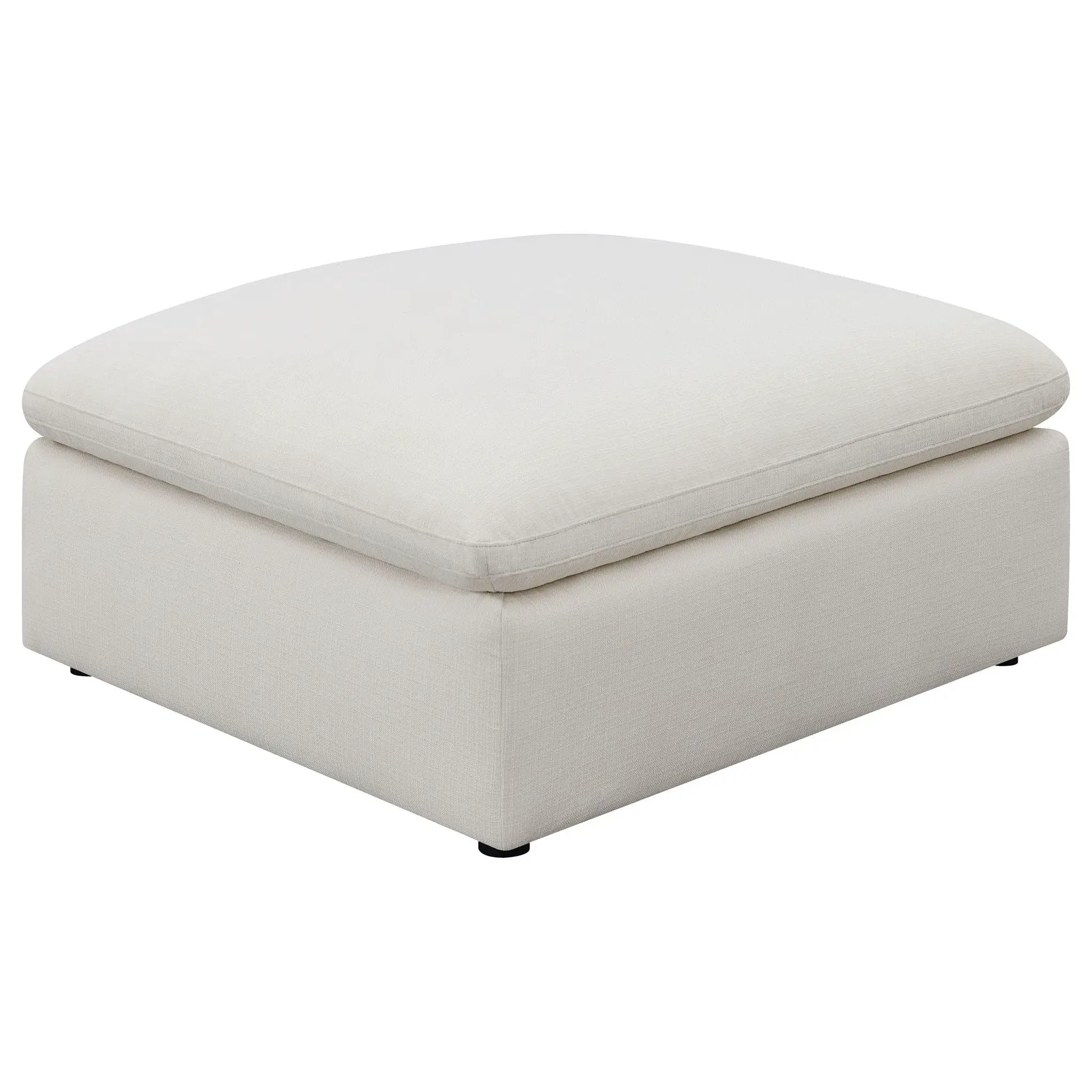 Hobson Square Upholstered Ottoman Ivory by Unique Piece Furniture