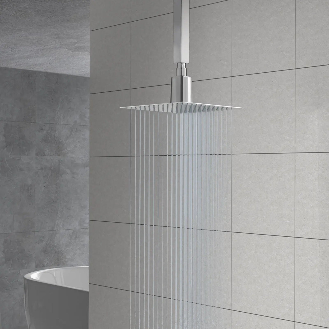 Ultra Thin 8" Square Rain Shower Head 304 Stainless Steel, Wall / Ceiling Mounted by HouseOfZazla