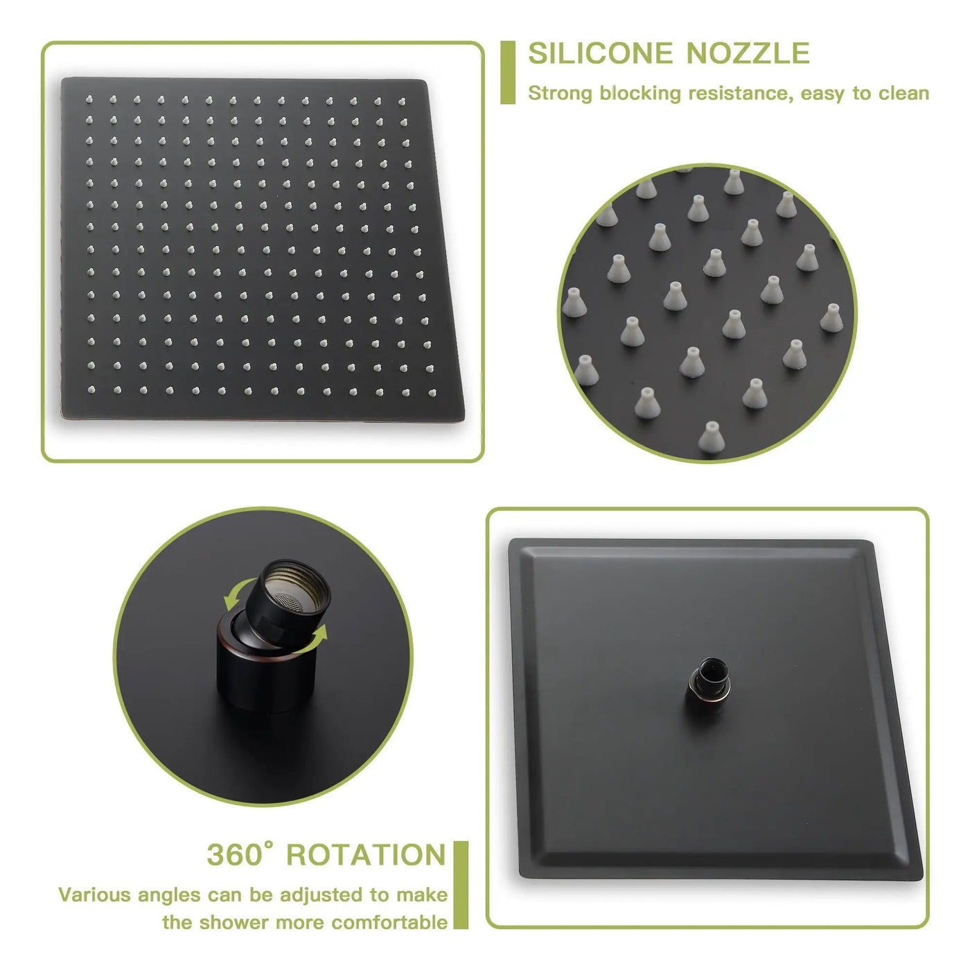 Dual Shower Head 10" Wall Mounted Square Shower System by HouseOfZazla