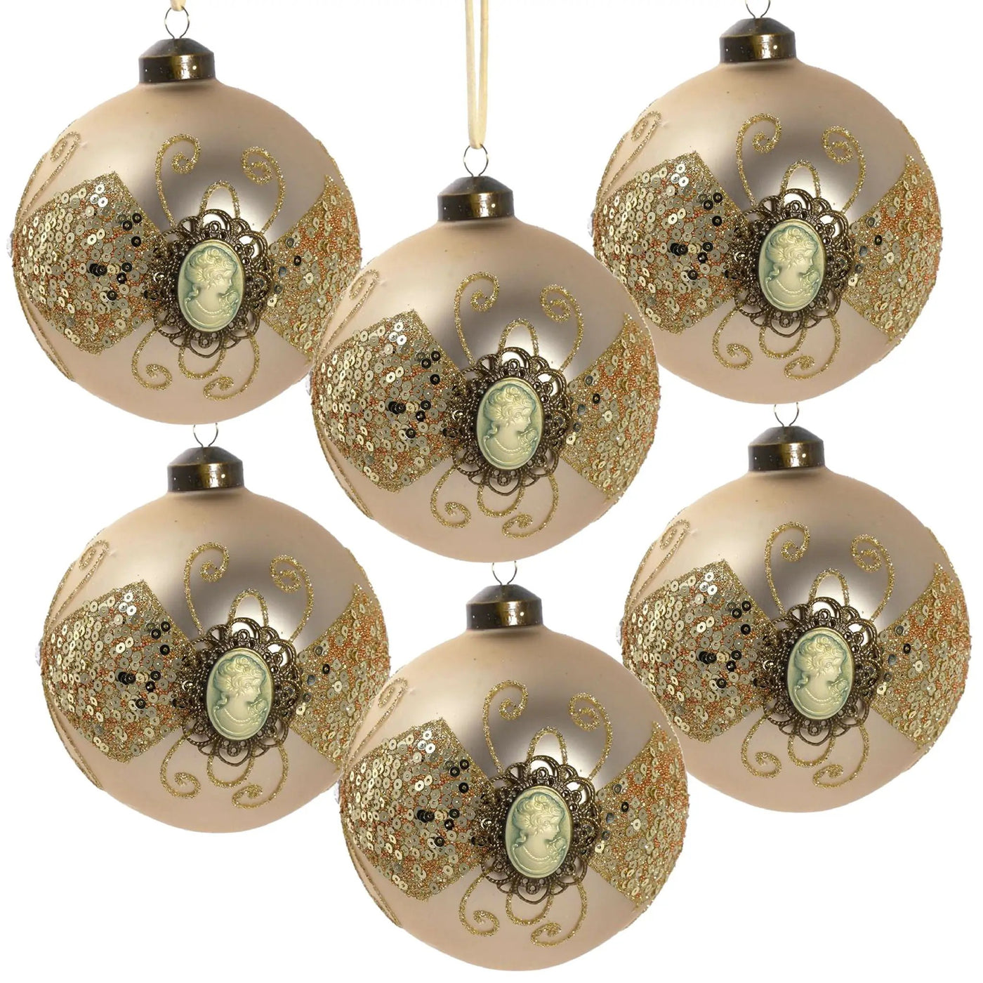 Decorative Hanging Ball Christmas Tree Ornaments For Holiday Decorations (Set of 6) by HouseOfZazla