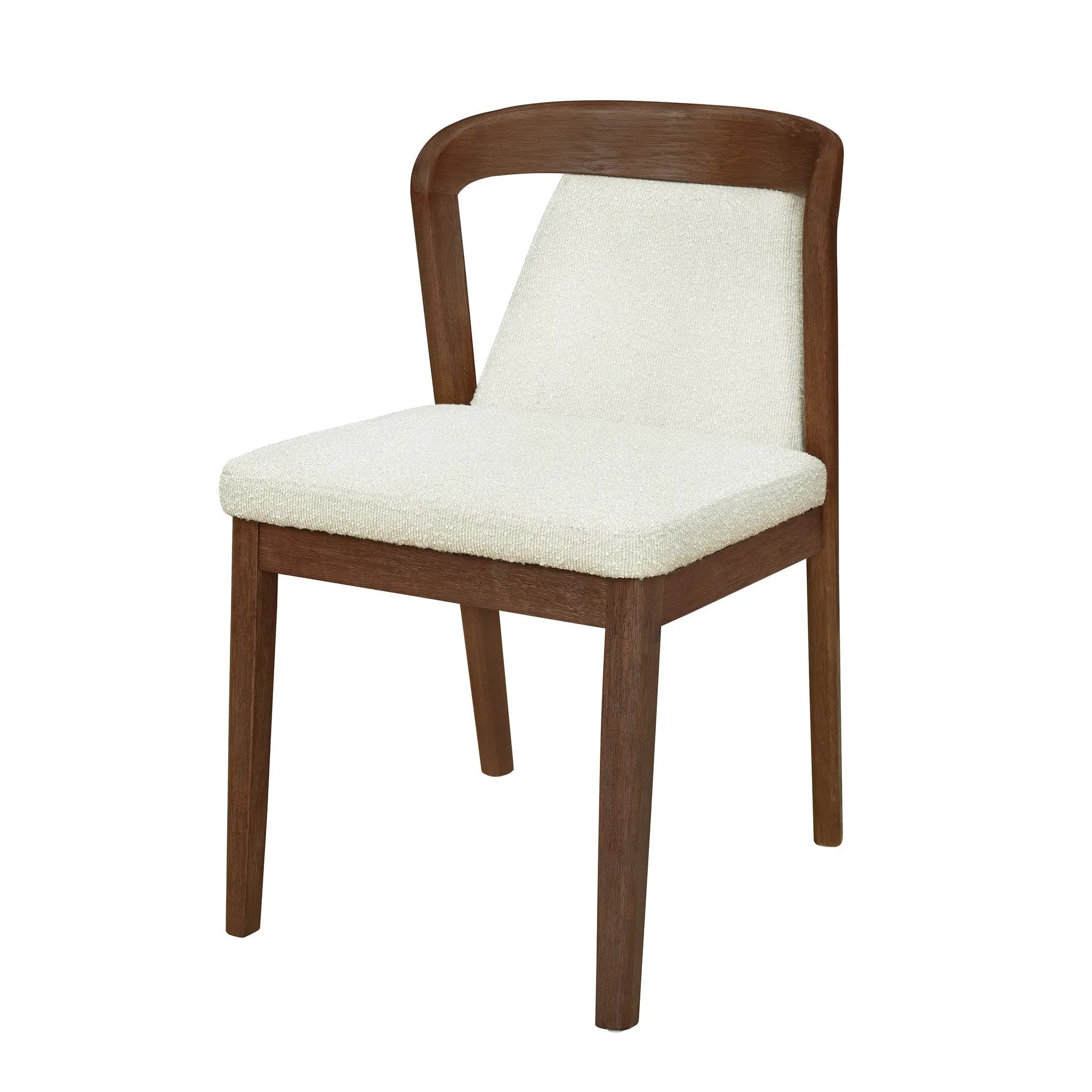 Upholstered Backrest Armless Dining Chairs (Walnut+Camel) by HouseOfZazla