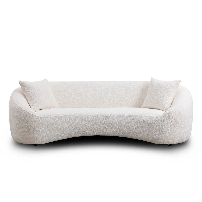 Curved 3 Seater Sofa For Living Room - White by Unique Piece Furniture