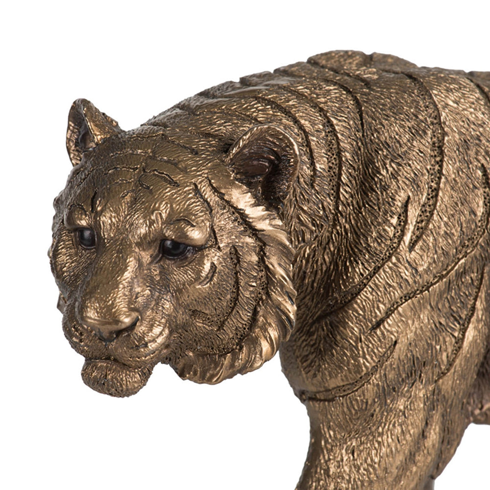 11.5" Tiger Statue Decor with Gleaming Coppery Finish, photo 4 of 9