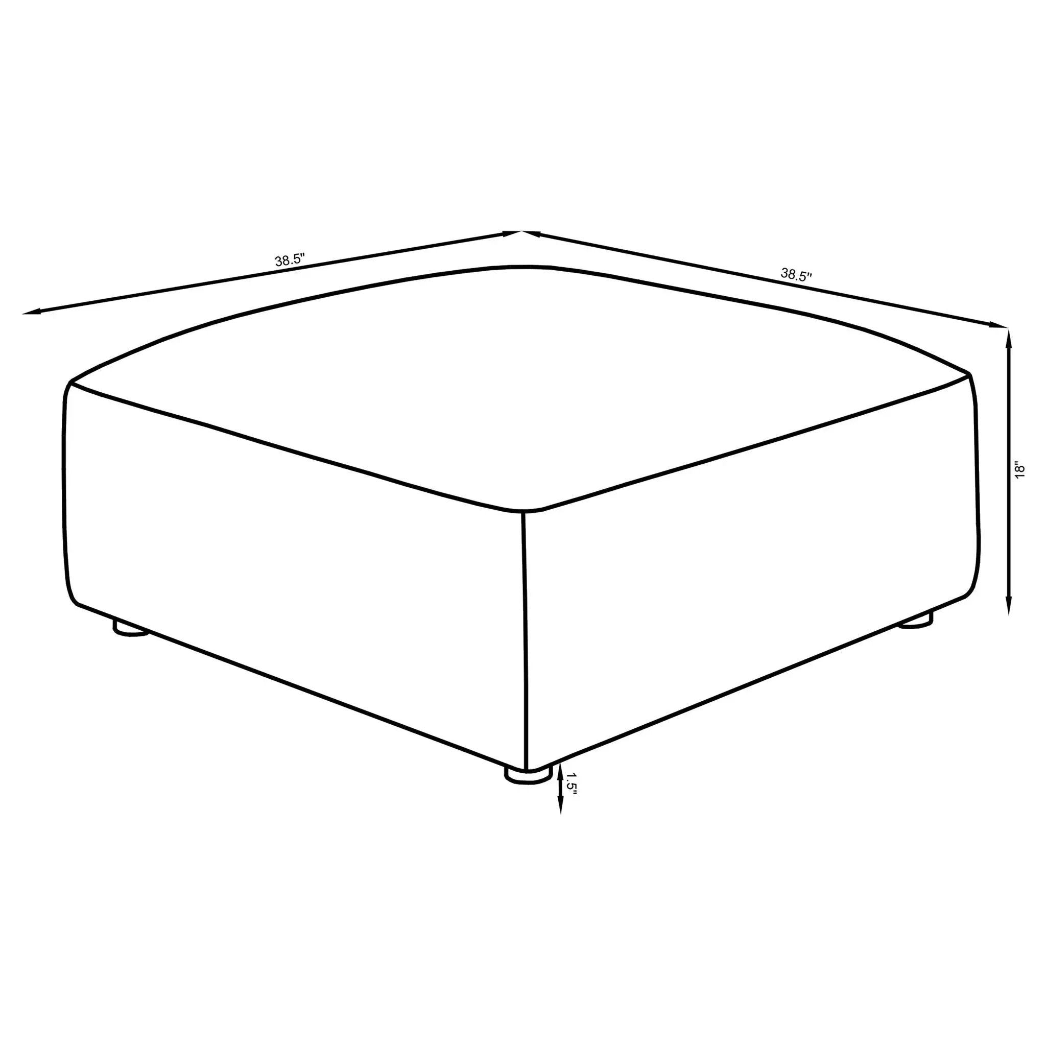 Jennifer Square Upholstered Ottoman Terracotta by Unique Piece Furniture