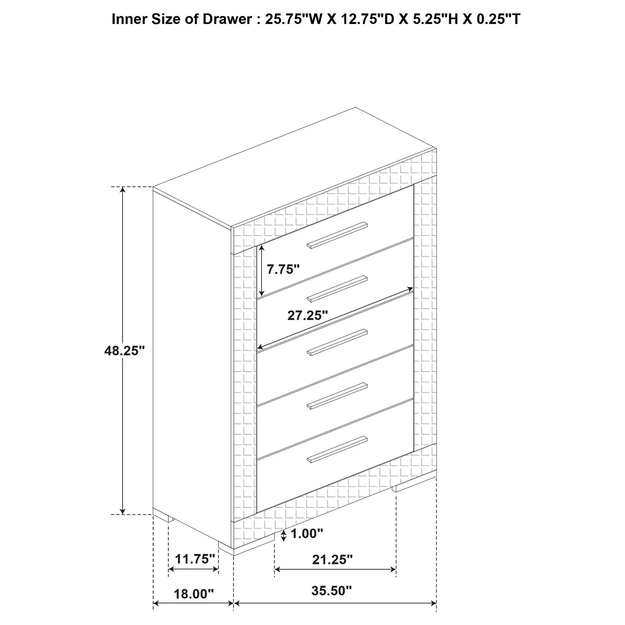 Pierce - 5 Drawer Bedroom Chest by HouseOfZazla