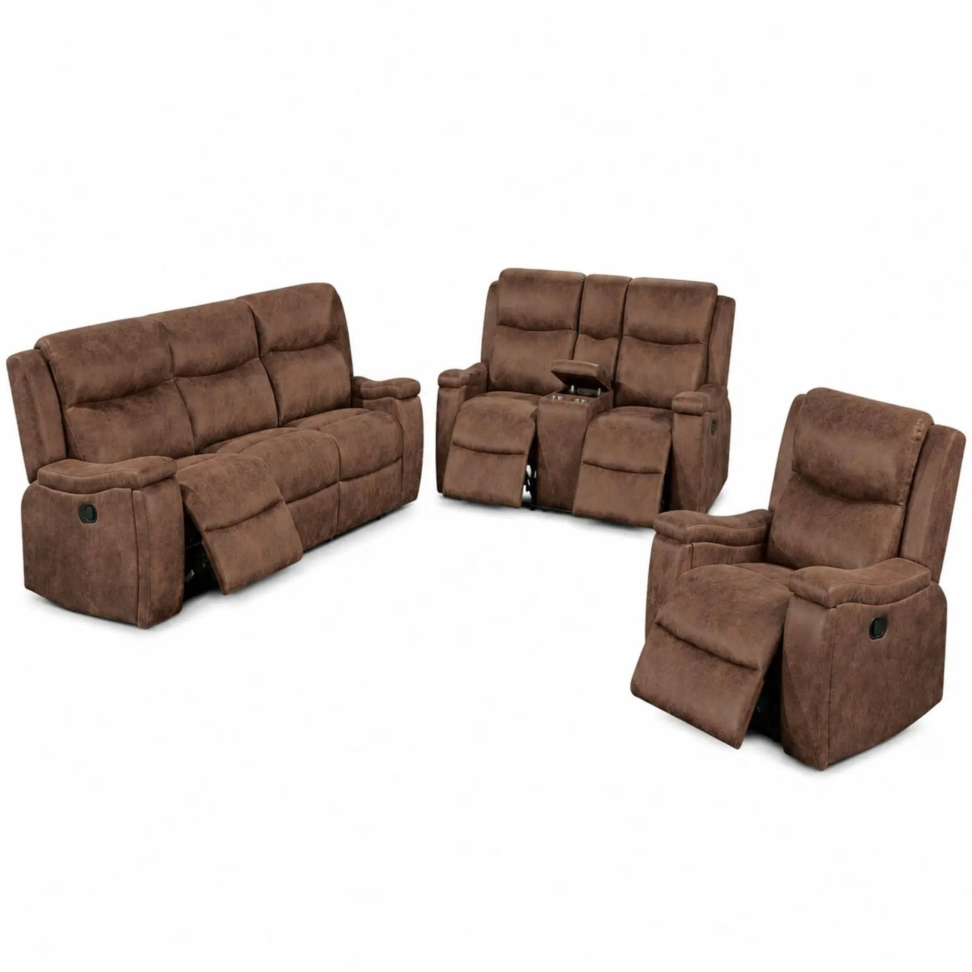 Modern Manual Motion Living Room Set & Hidden Cup Holders by HouseOfZazla