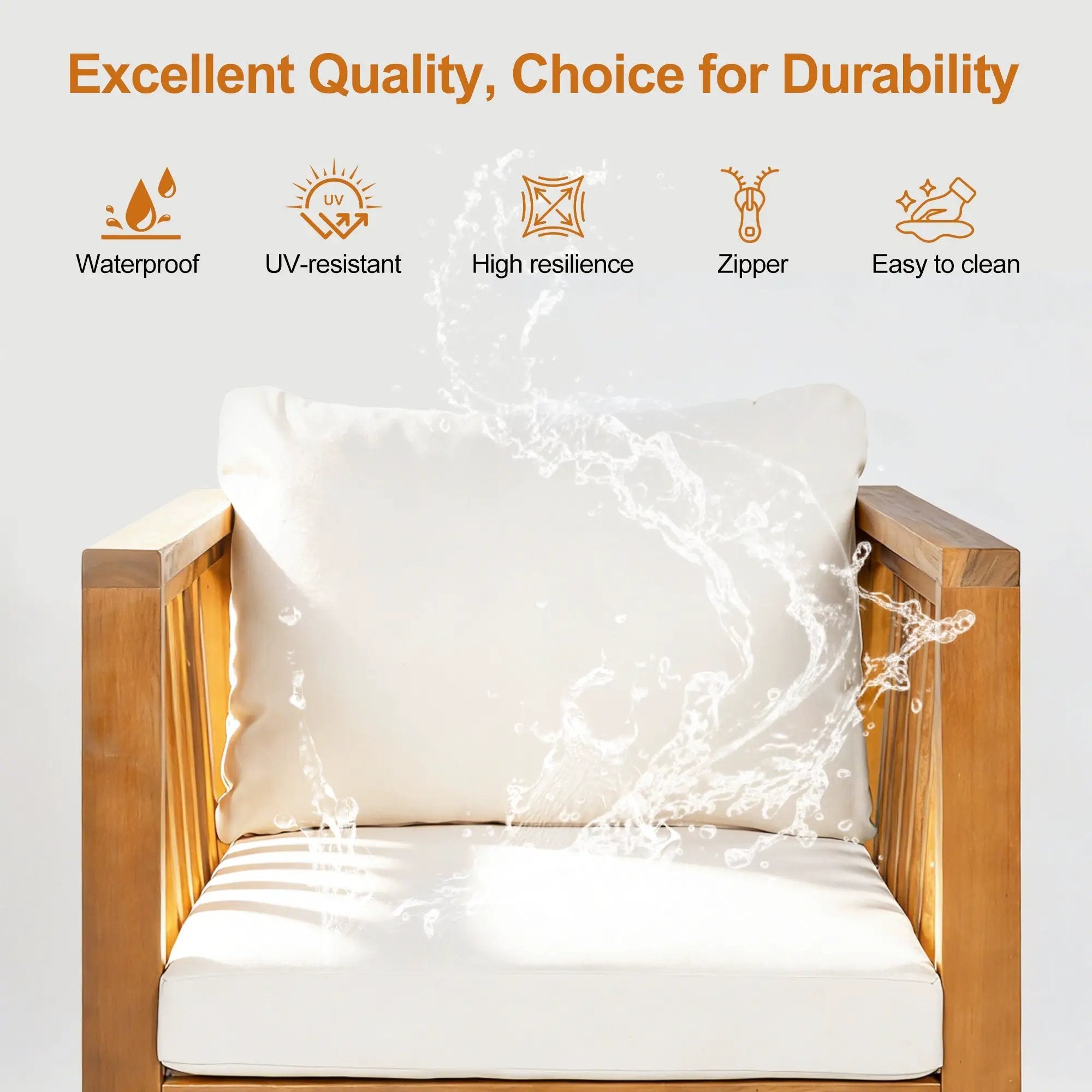 Outdoor Acacia Wood Club Chair with Modern Square Arms by HouseOfZazla