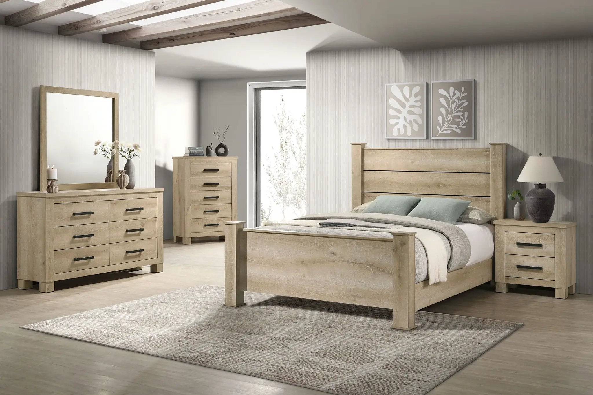 Oakglen 5-piece Eastern King Bedroom Set Weathered Oak by Unique Piece Furniture