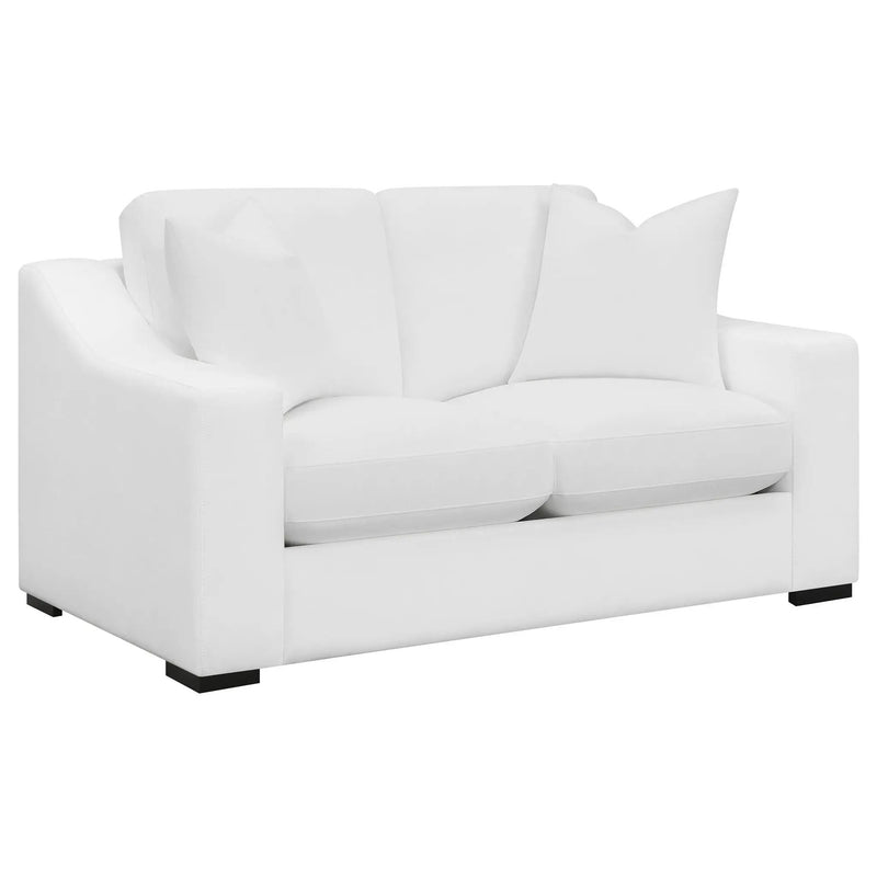 Ashlyn Upholstered Sloped Arm Loveseat White by Unique Piece Furniture