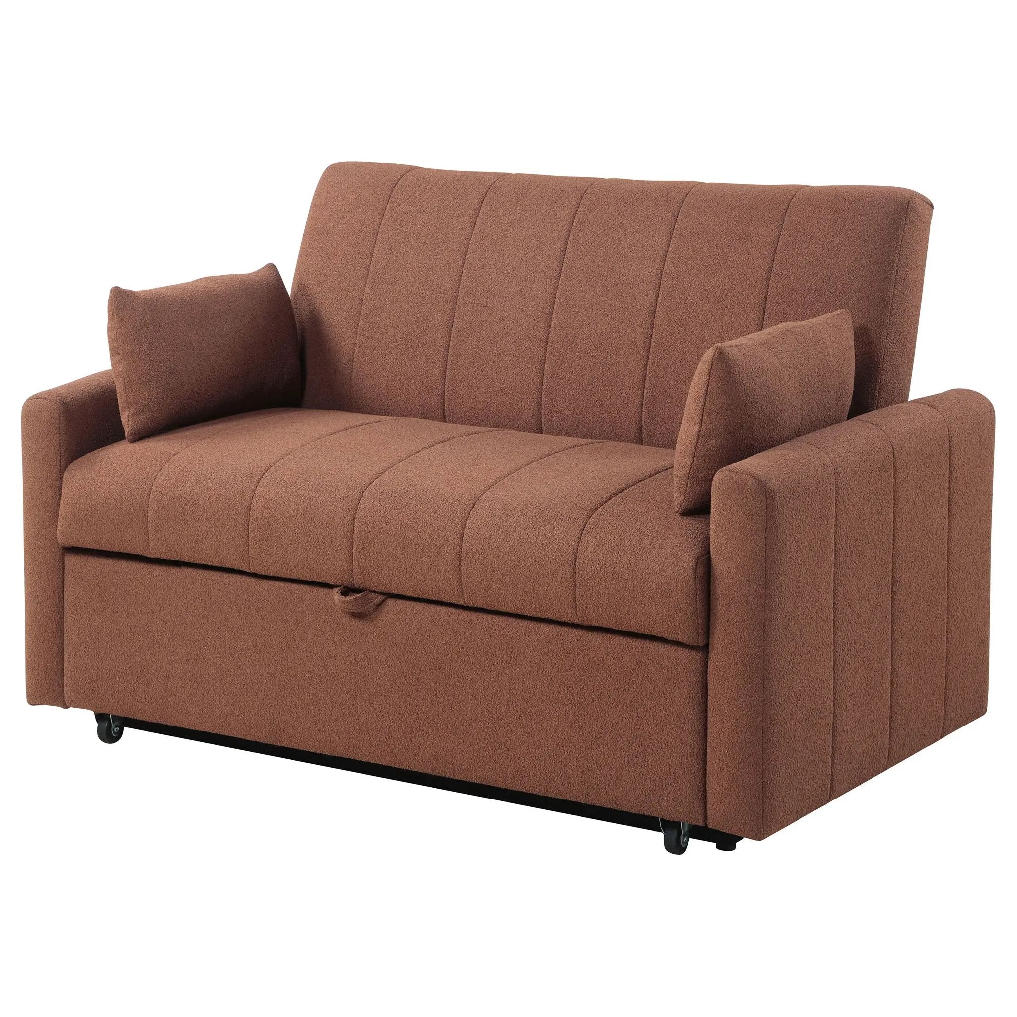 Portland Boucle Upholstered Sleeper Sofa Bed Copper by Unique Piece Furniture